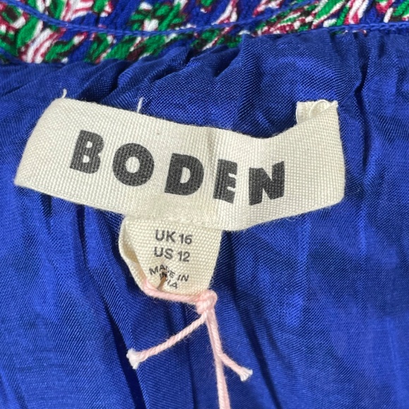 NEW Boden Skirt Womens 12 blue green floral circle preppy colorful casual - Picture 2 of 10